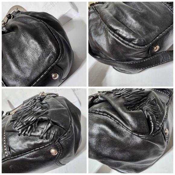 SOLD***Authentic VERSACE Embossed Frame Leather Satchel Black - Picture 5 of 15